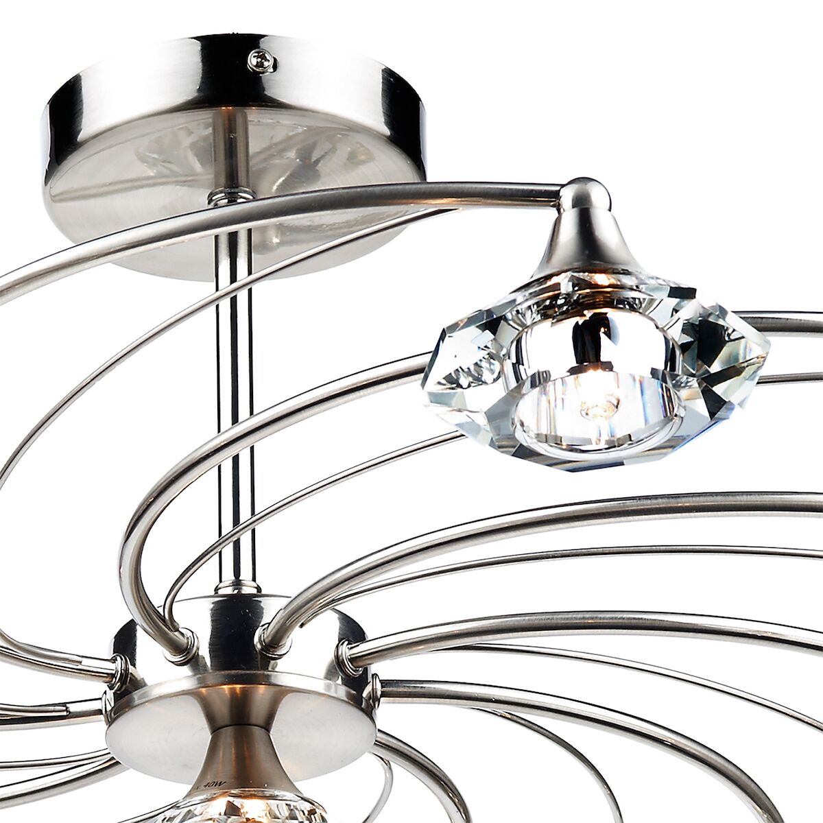 Luther 10 Light Semi Flush Satin Chrome Crystal<br>Satin Chrome - Image 2