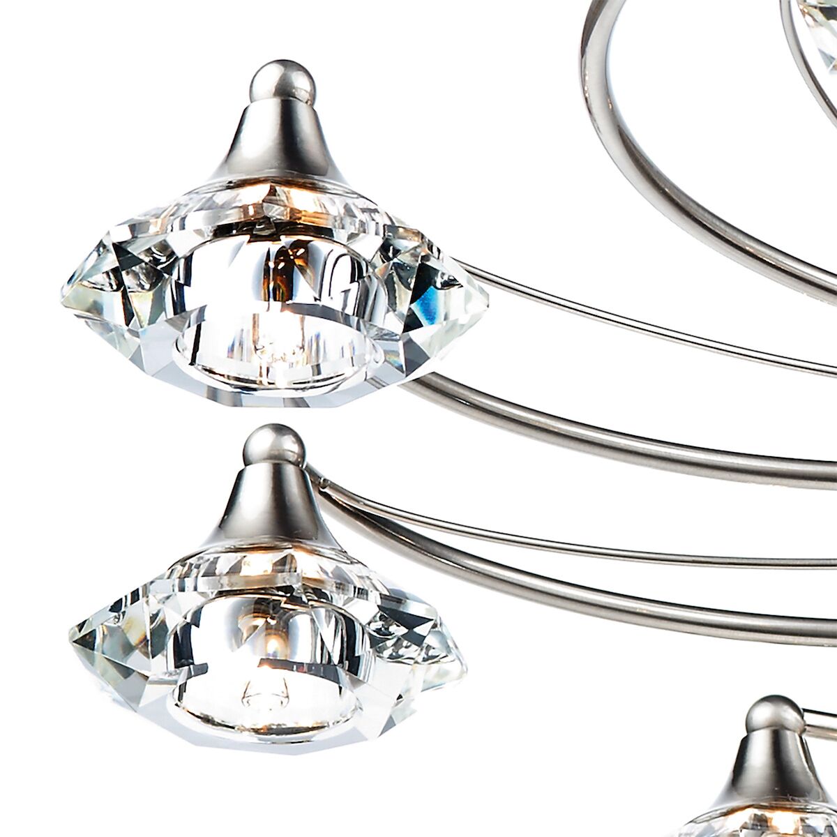 Luther 10 Light Semi Flush Satin Chrome Crystal<br>Satin Chrome - Image 3