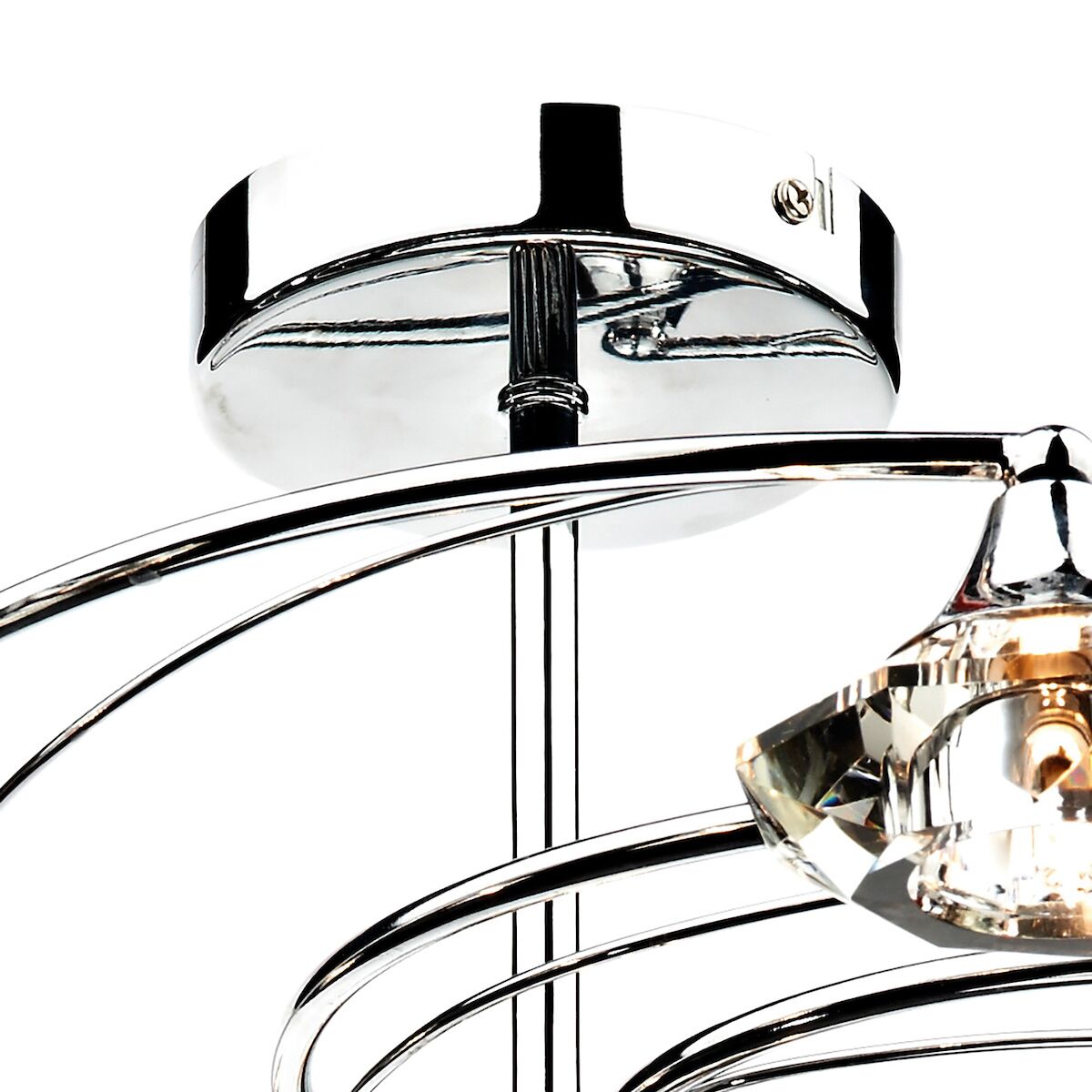 Luther 10 Light Semi Flush Polished Chrome Crystal<br>Polished Chrome - Image 2