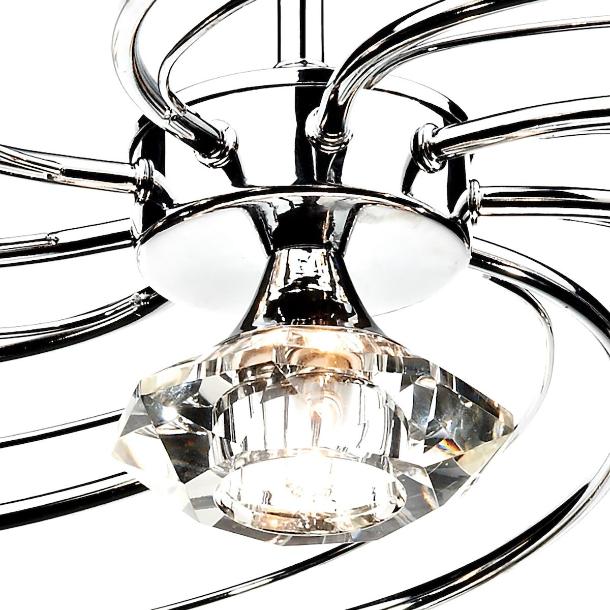 Luther 10 Light Semi Flush Polished Chrome Crystal<br>Polished Chrome - Image 3