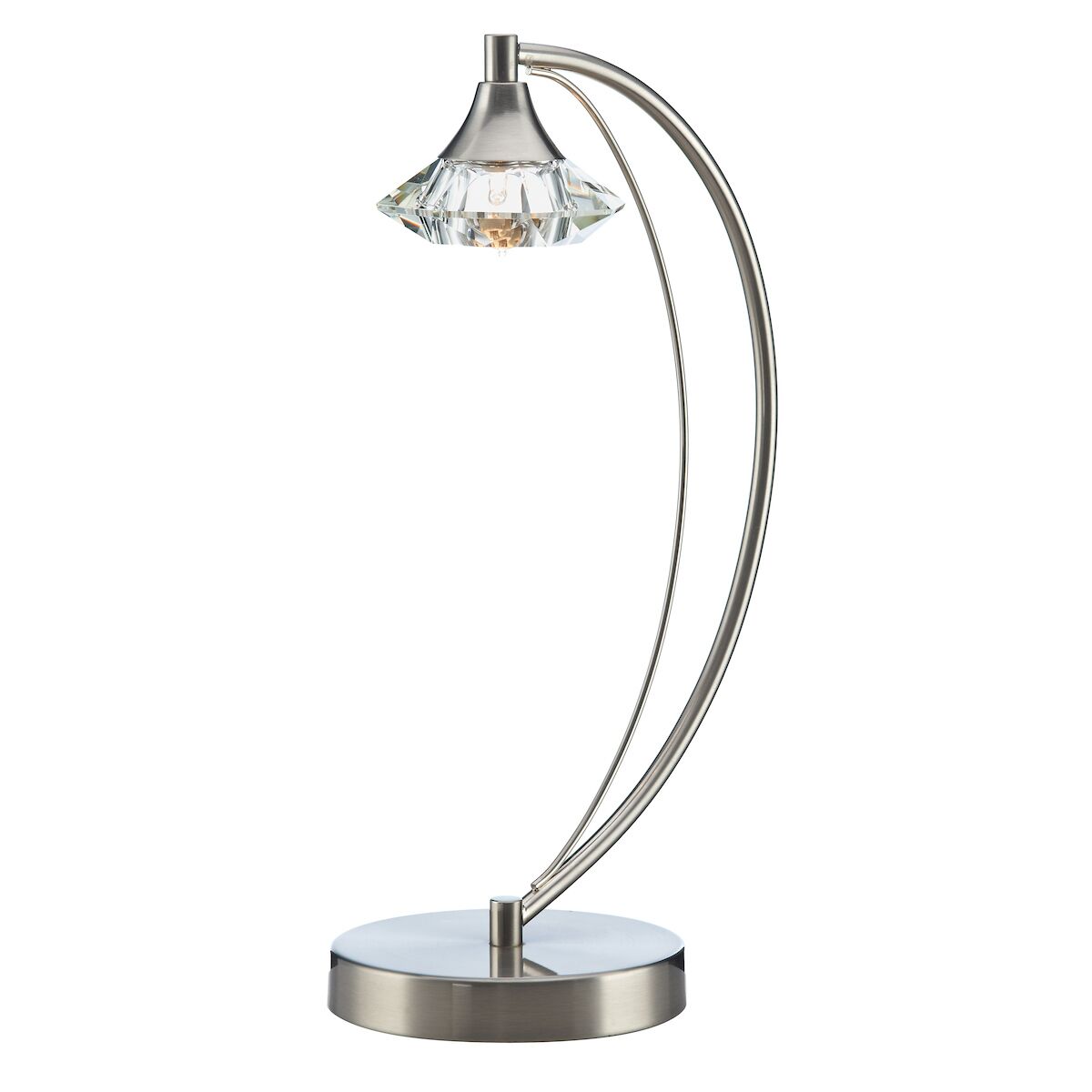 Luther Table Lamp Satin Chrome Crystal<br>Satin Chrome
