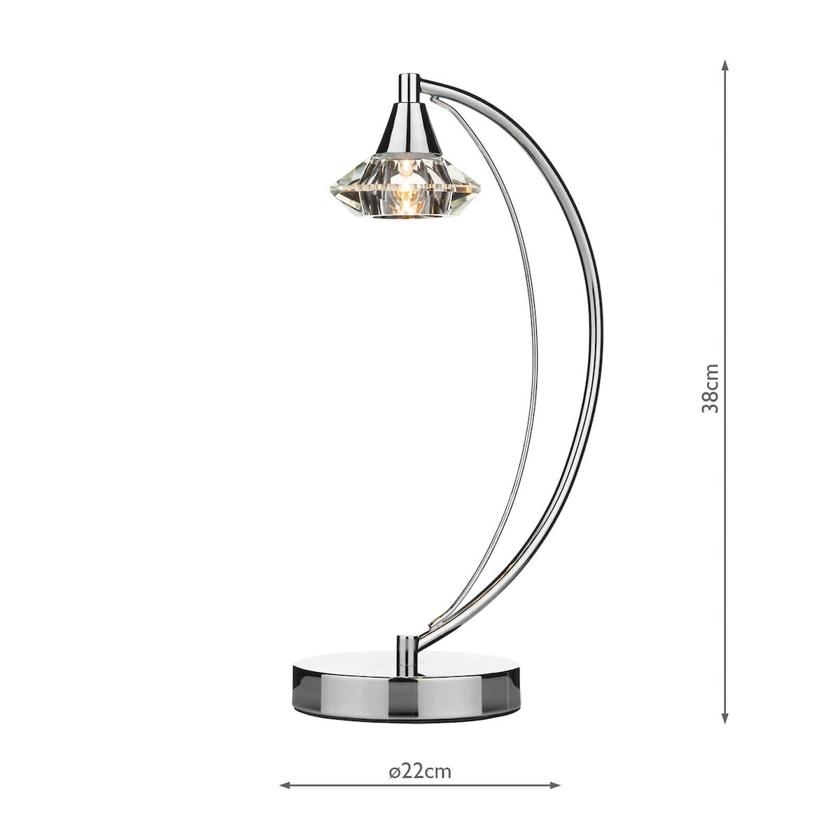 Luther Table Lamp Polished Chrome Crystal<br>Polished Chrome - Image 4