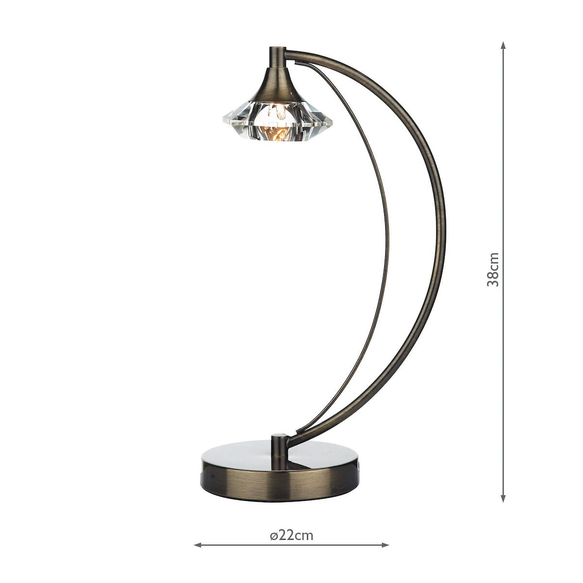 Luther Table Lamp Antique Brass Crystal<br>Antique Brass - Image 4