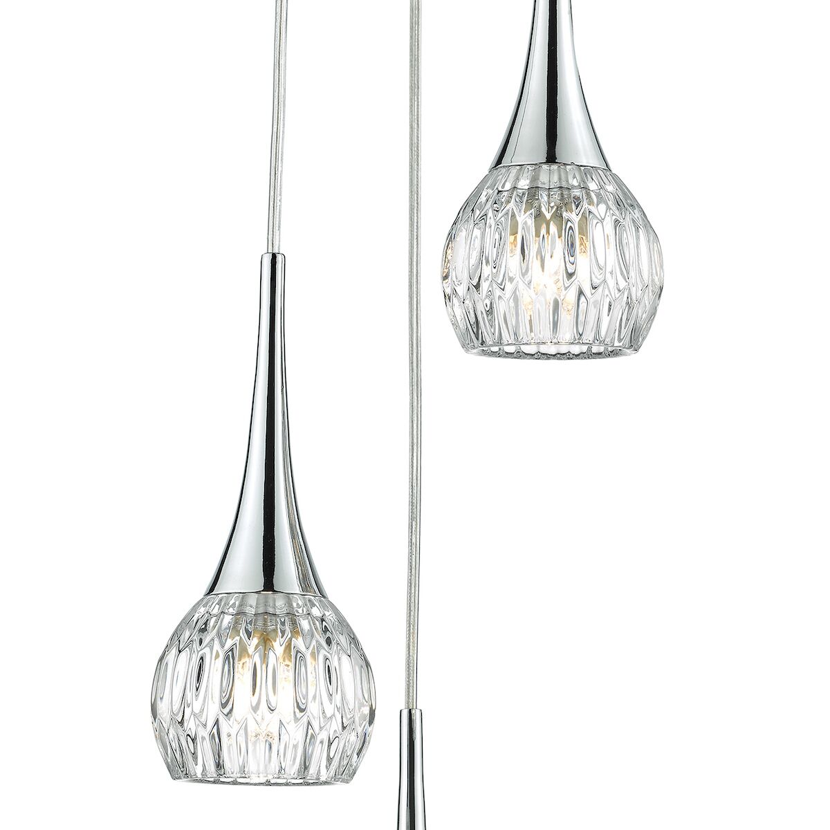 Lyall 3 Light Pendant Polished Chrome Glass<br>Polished Chrome - Image 3