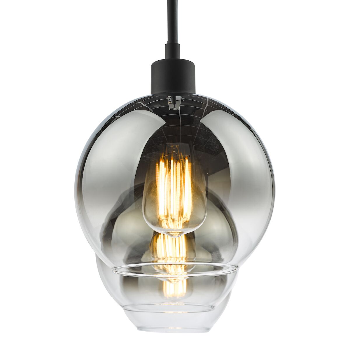 Lycia 3 Light Bar Pendant Matt Black Ombre Smoked Glass<br>Matt Black - Image 5