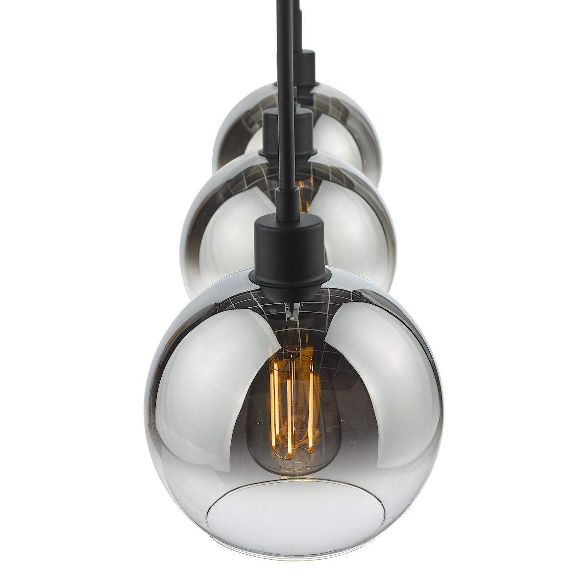 Lycia 3 Light Bar Pendant Matt Black Ombre Smoked Glass<br>Matt Black - Image 6