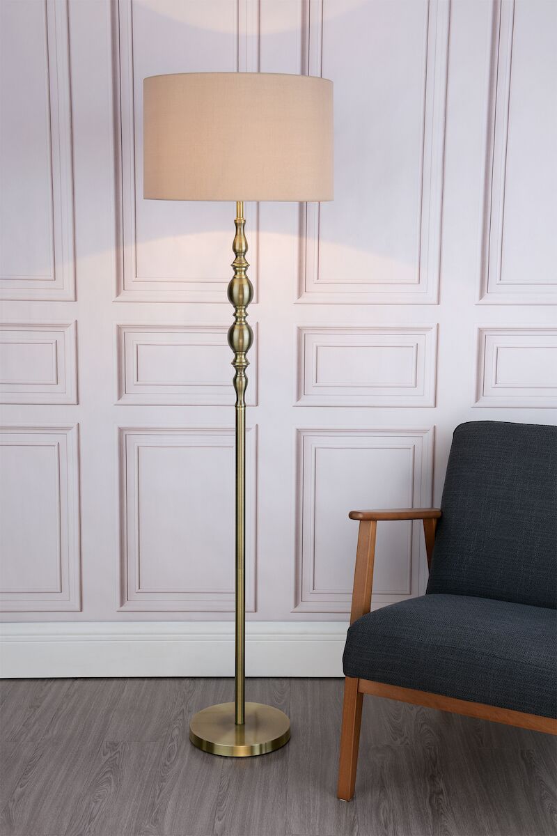 Madrid Floor Lamp Antique Brass With Shade Antique Brass - Image 5