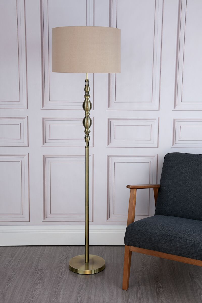 Madrid Floor Lamp Antique Brass With Shade Antique Brass - Image 6