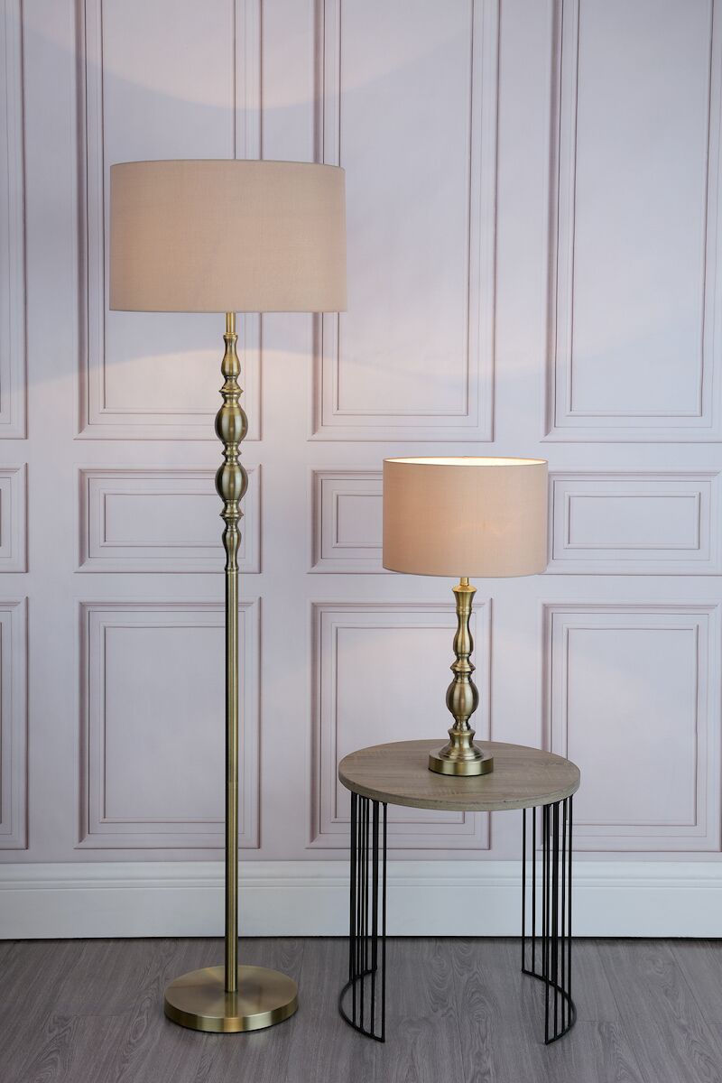 Madrid Floor Lamp Antique Brass With Shade Antique Brass - Image 7