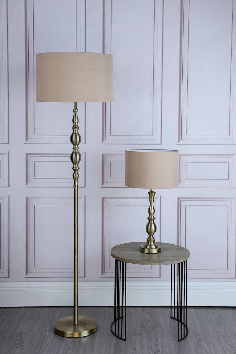 Madrid Floor Lamp Antique Brass With Shade Antique Brass - Image 8