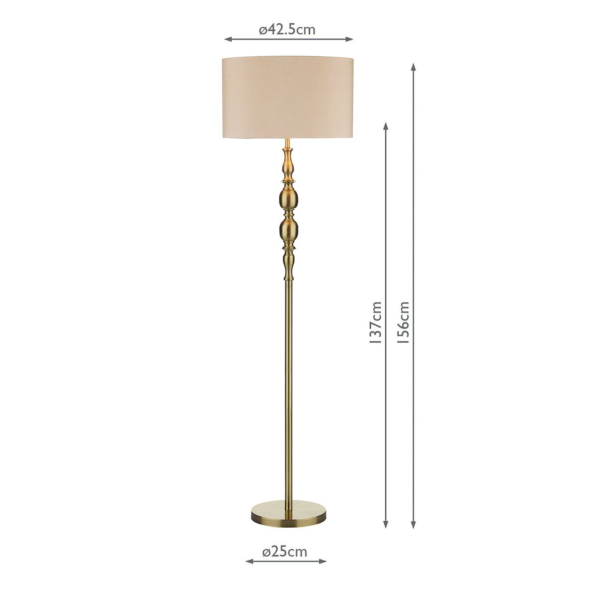 Madrid Floor Lamp Antique Brass With Shade Antique Brass - Image 9