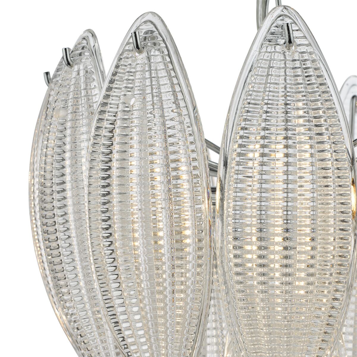 Maeve 6 Light Pendant Polished Chrome Textured Glass<br>Polished Chrome - Image 3