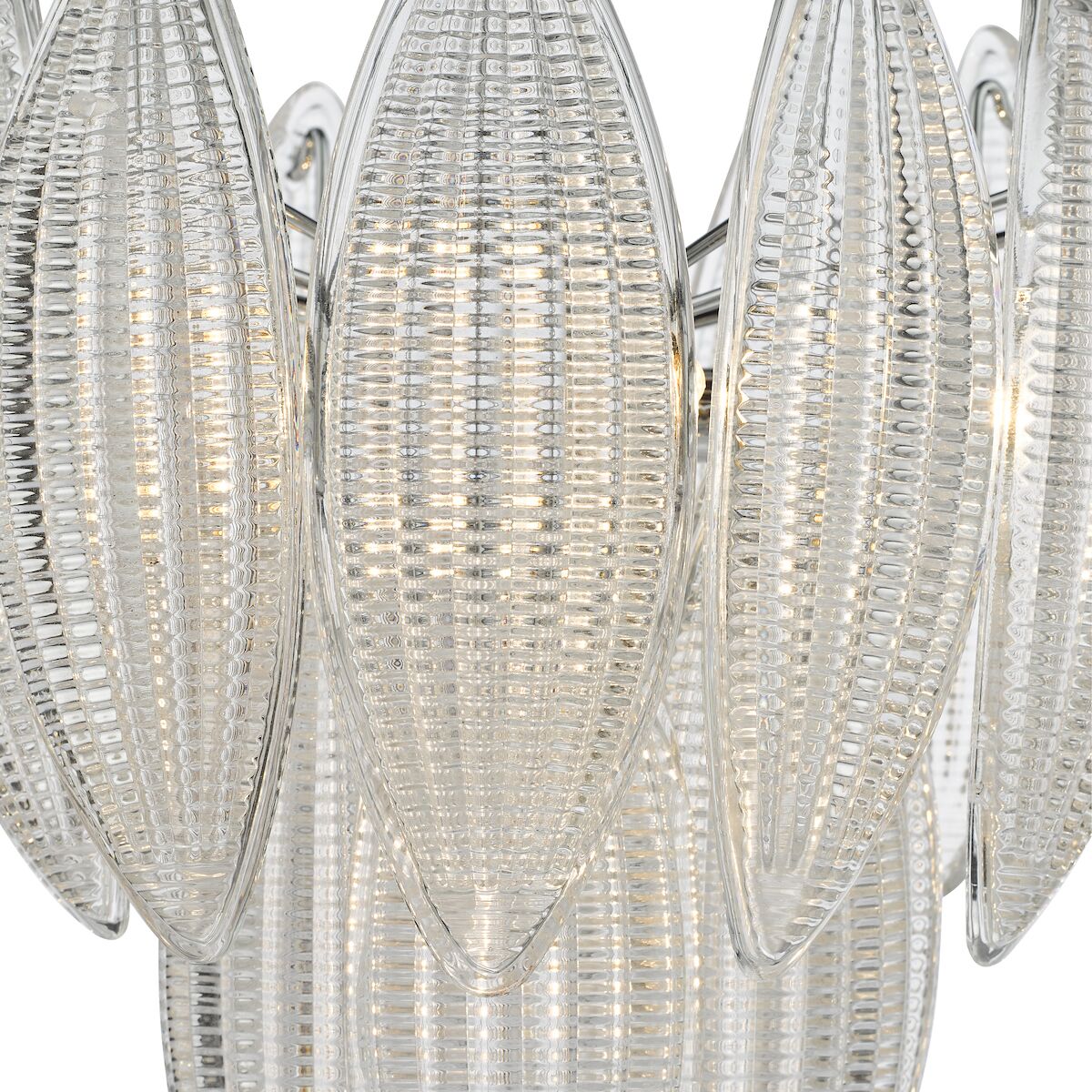 Maeve 6 Light Pendant Polished Chrome Textured Glass<br>Polished Chrome - Image 4