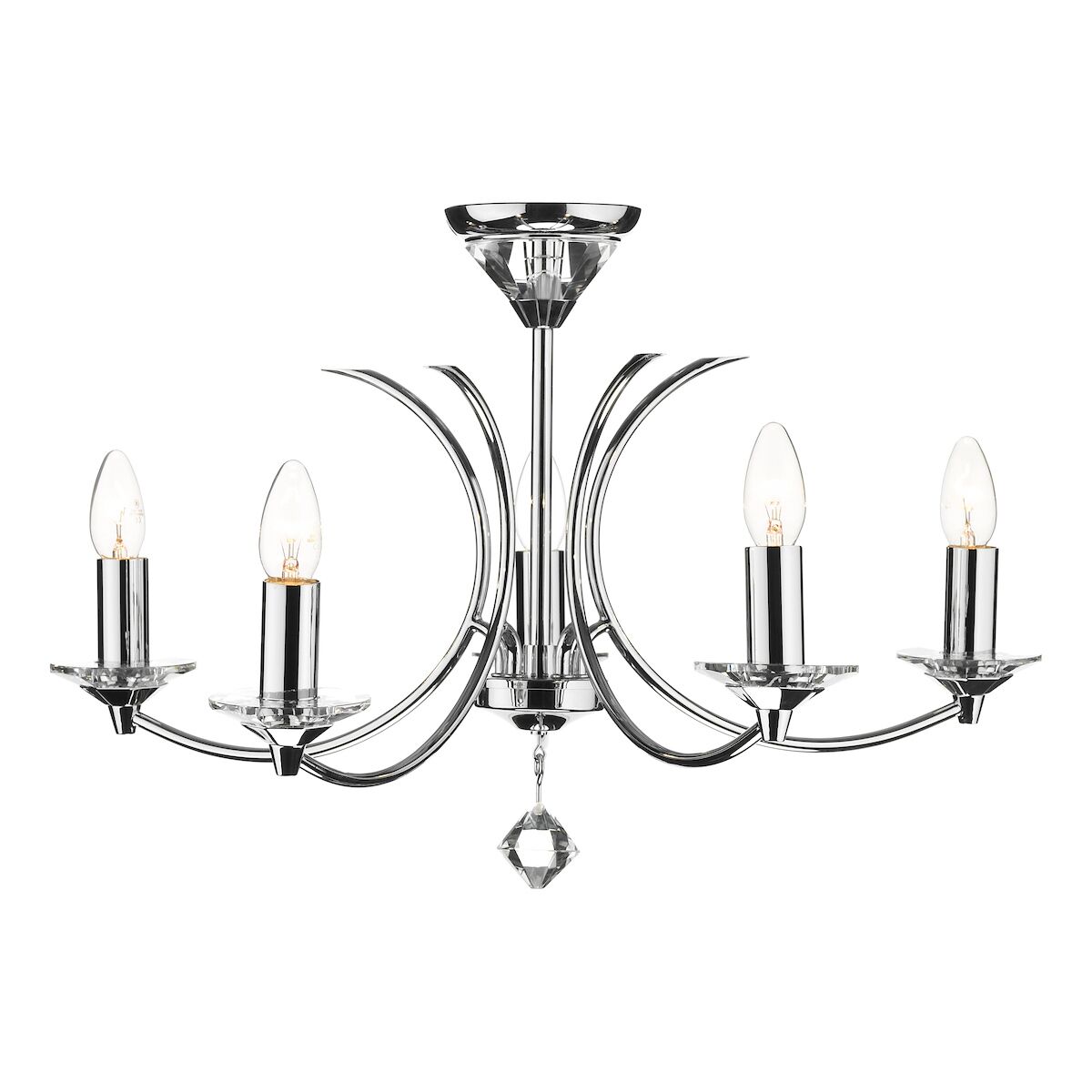 Medusa 5 Light Dual Mount Pendant K9 Crystal Polished Chrome<br>Polished Chrome