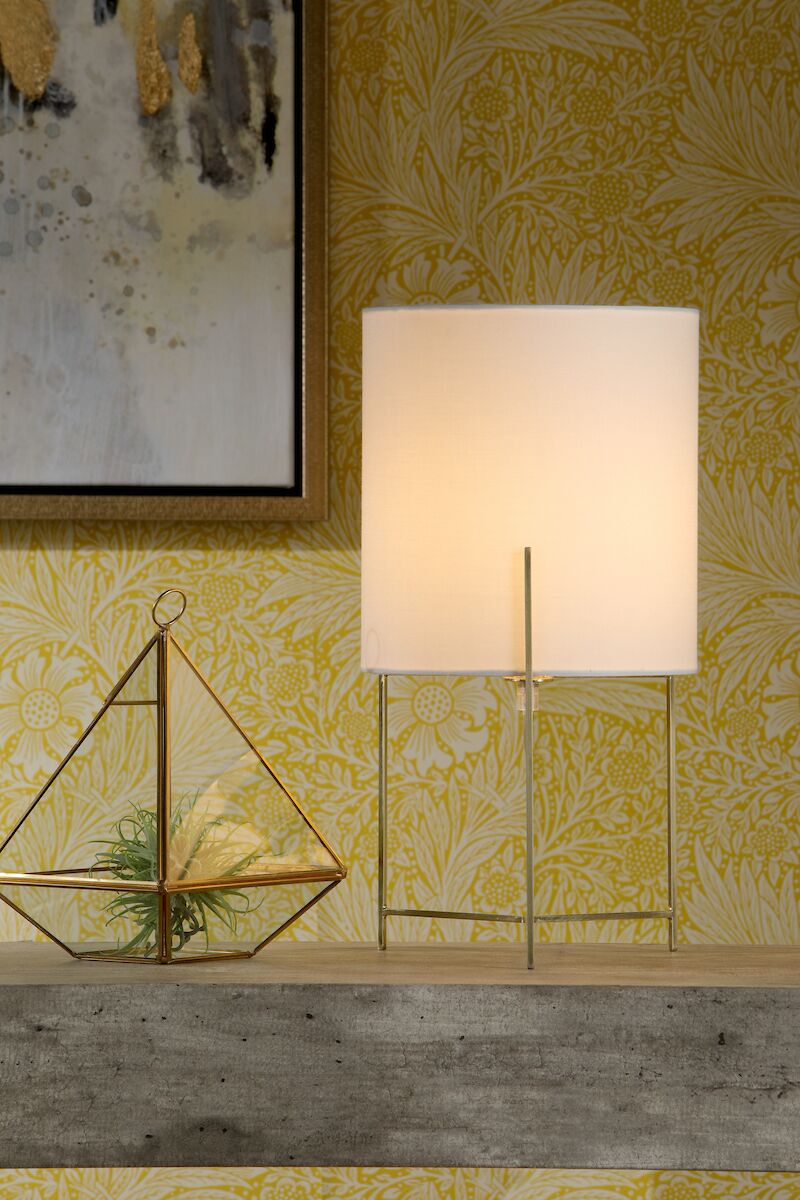 Michaela Table Lamp Satin Gold With Shade <br>Satin Gold - Image 4
