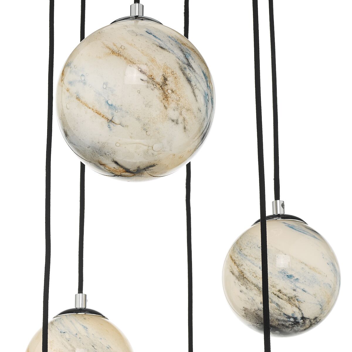 Mikara 6 Light Cluster Pendant Marble Effect Glass & Polished ChromeMarble Effect Glass - Image 3