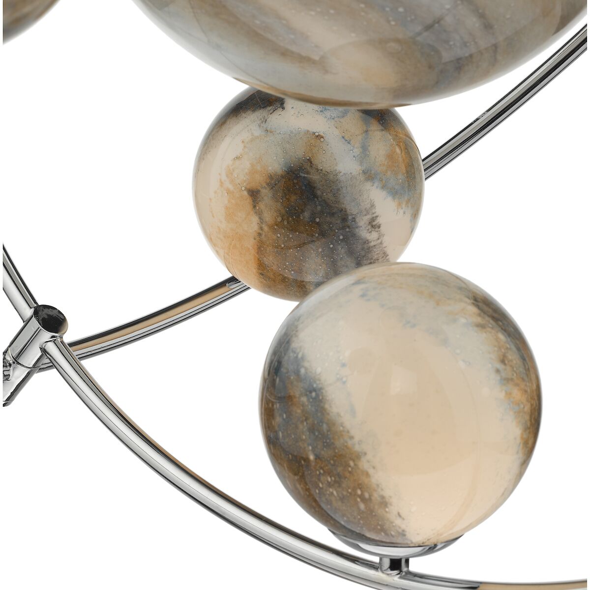 Mikara 7 Light Pendant Polished Chrome Glass<br>Marble Effect Glass - Image 4