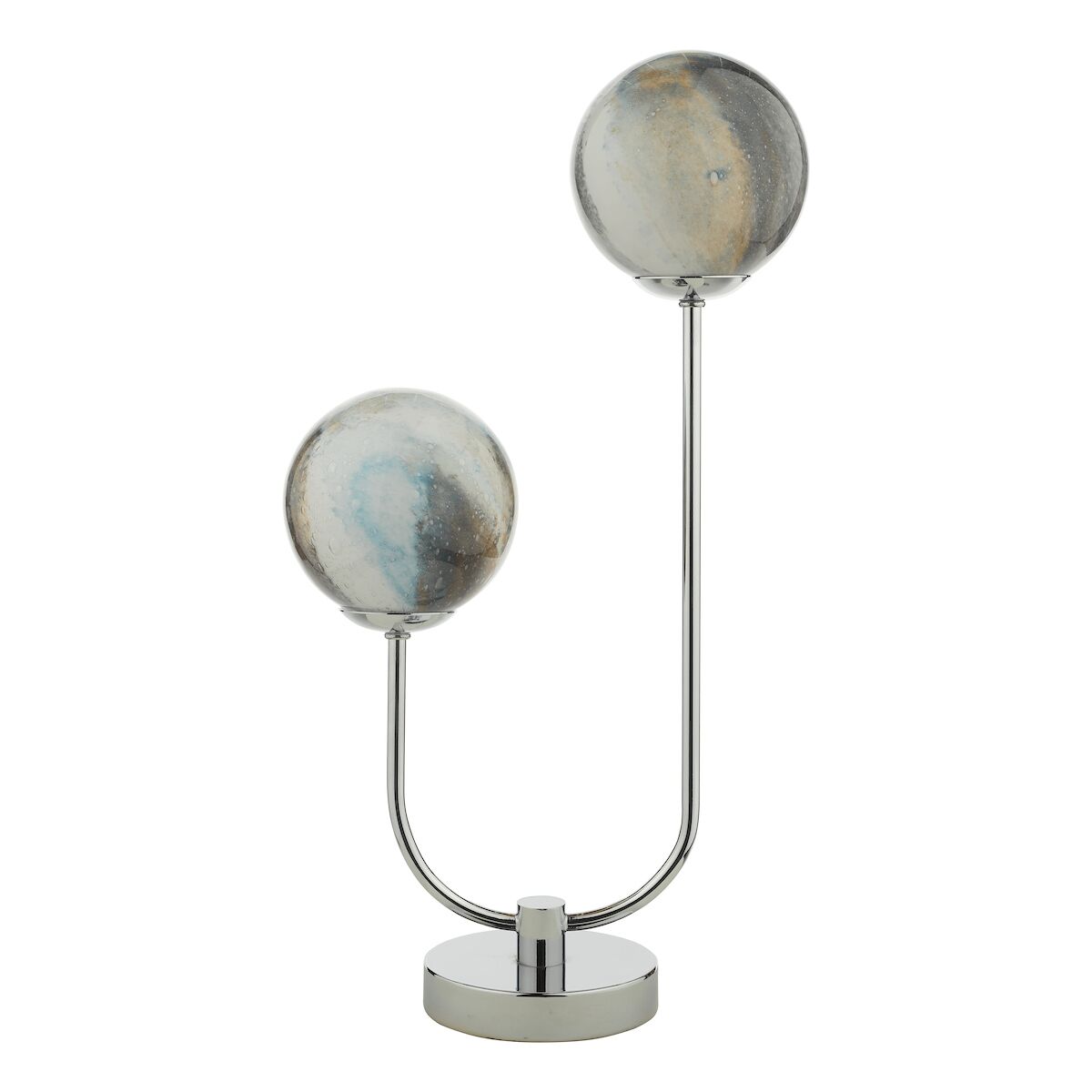 Mikara 2 Light Table Lamp Polished Chrome Planet Glass<br>Polished Chrome - Image 2