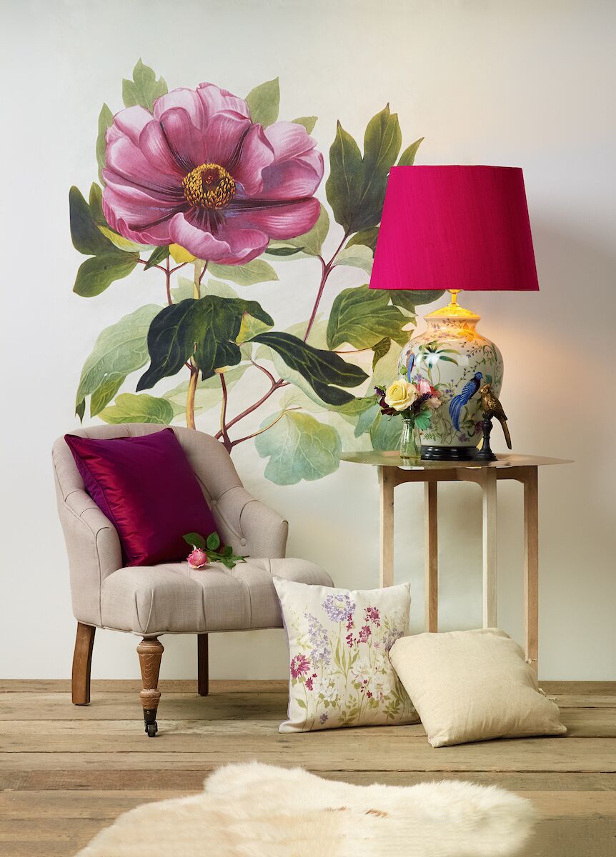 Mimosa Table Lamp Floral/Bird Print Base Only<br>Ceramic - Image 5