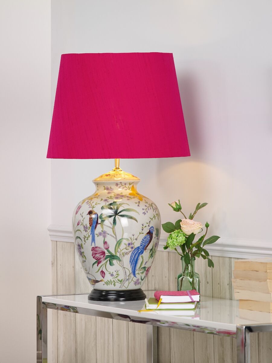 Mimosa Table Lamp Floral/Bird Print Base Only<br>Ceramic - Image 6