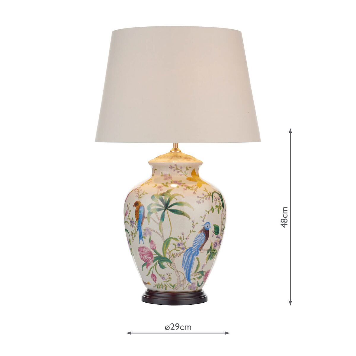 Mimosa Table Lamp Floral/Bird Print Base Only<br>Ceramic - Image 7