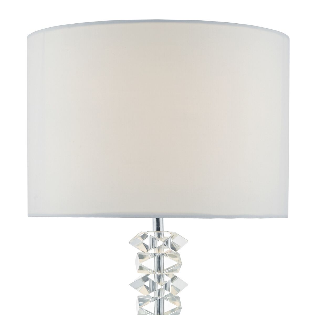 Mina Table Lamp Polished Chrome & Crystal With Shade <br>Crystal - Image 3
