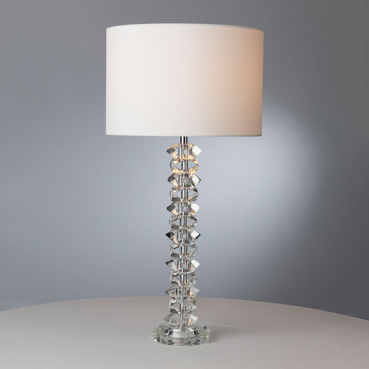 Mina Table Lamp Polished Chrome & Crystal With Shade <br>Crystal - Image 4