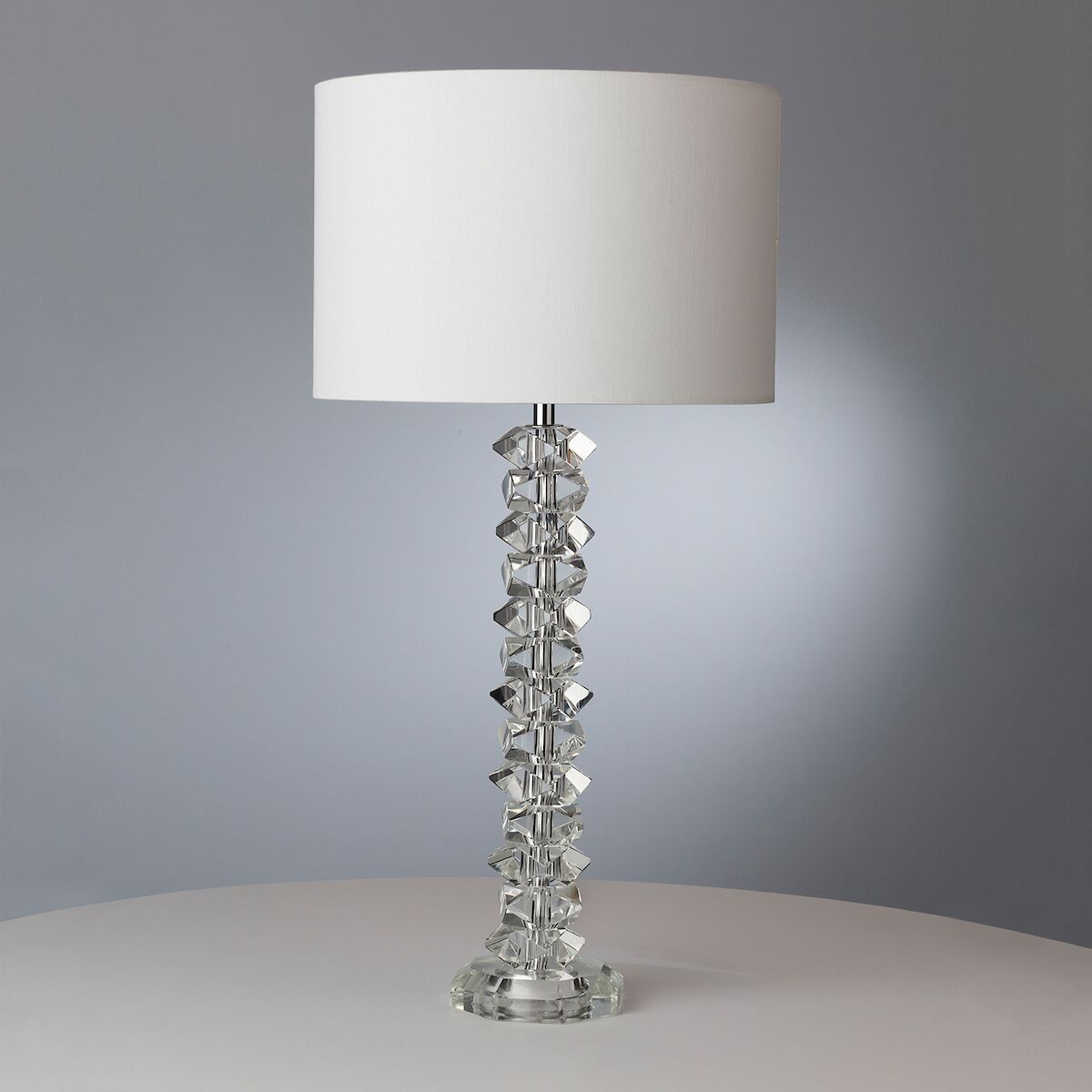Mina Table Lamp Polished Chrome & Crystal With Shade <br>Crystal - Image 5