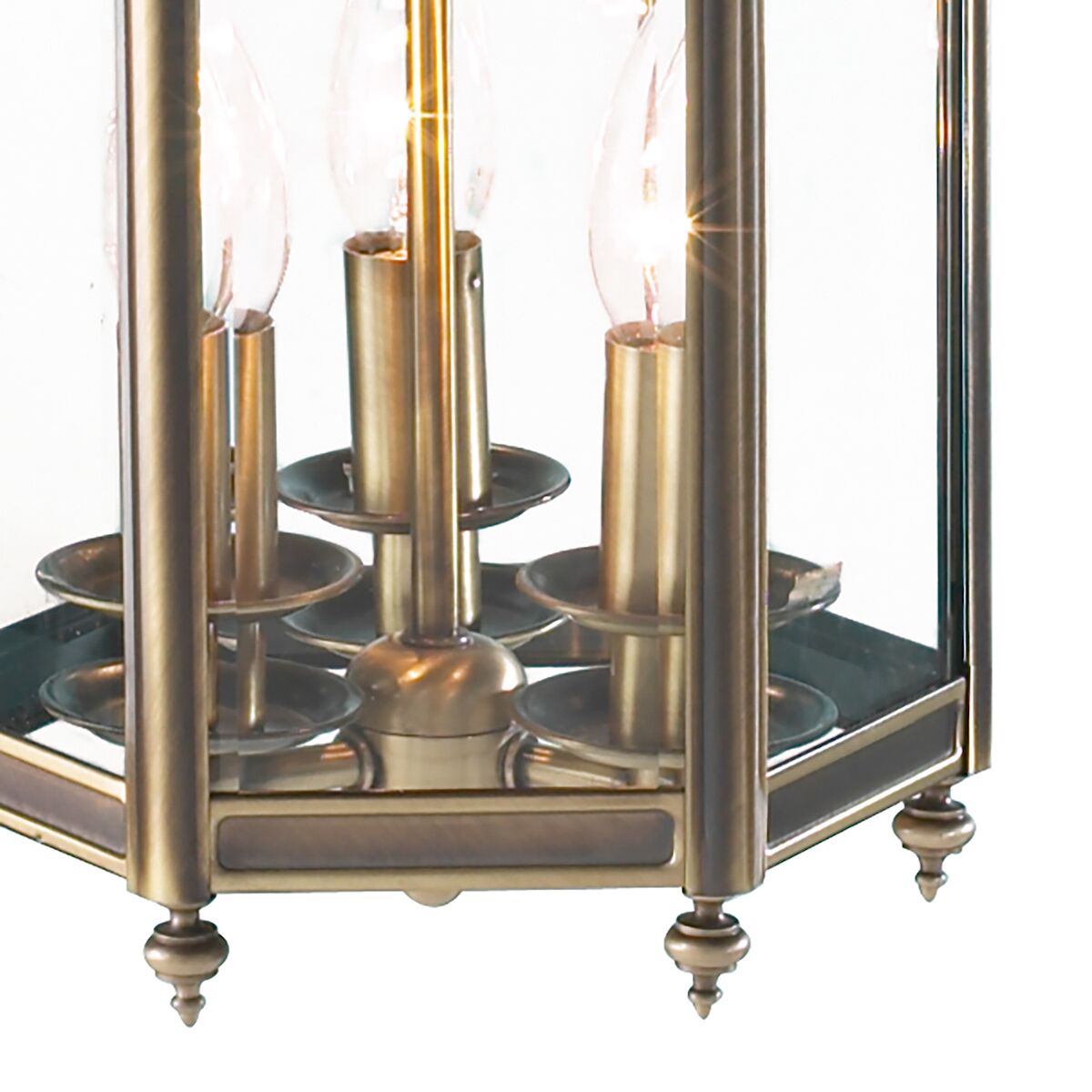 Moorgate Hexagonal Hall Lantern Dual Mount Antique Brass<br>Antique Brass - Image 3