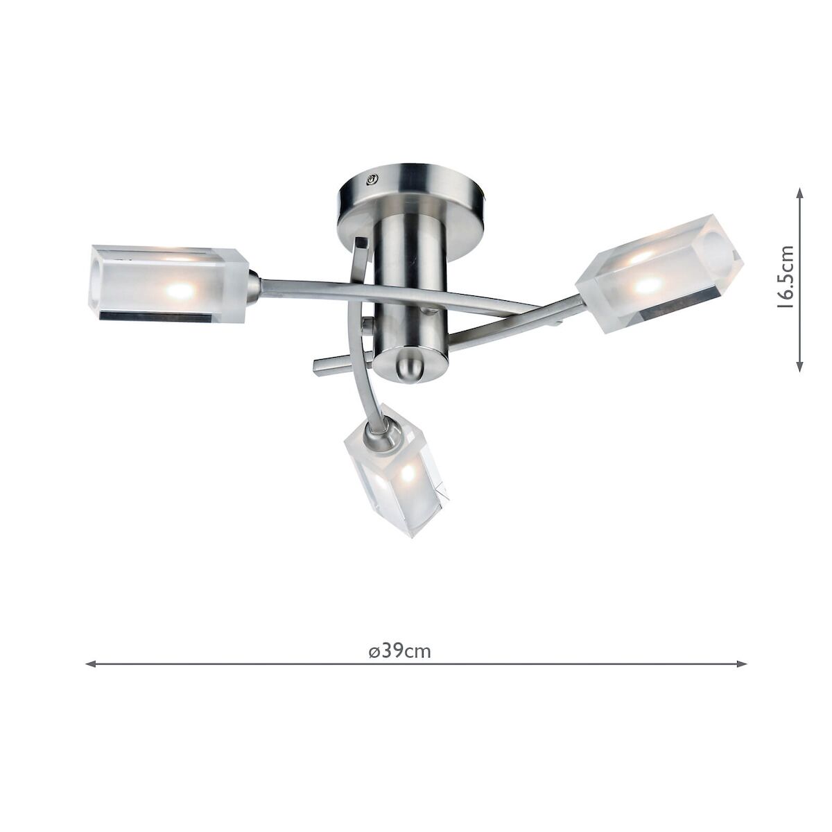 Morgan 3 Light Semi Flush Satin Chrome<br>Satin Chrome - Image 6