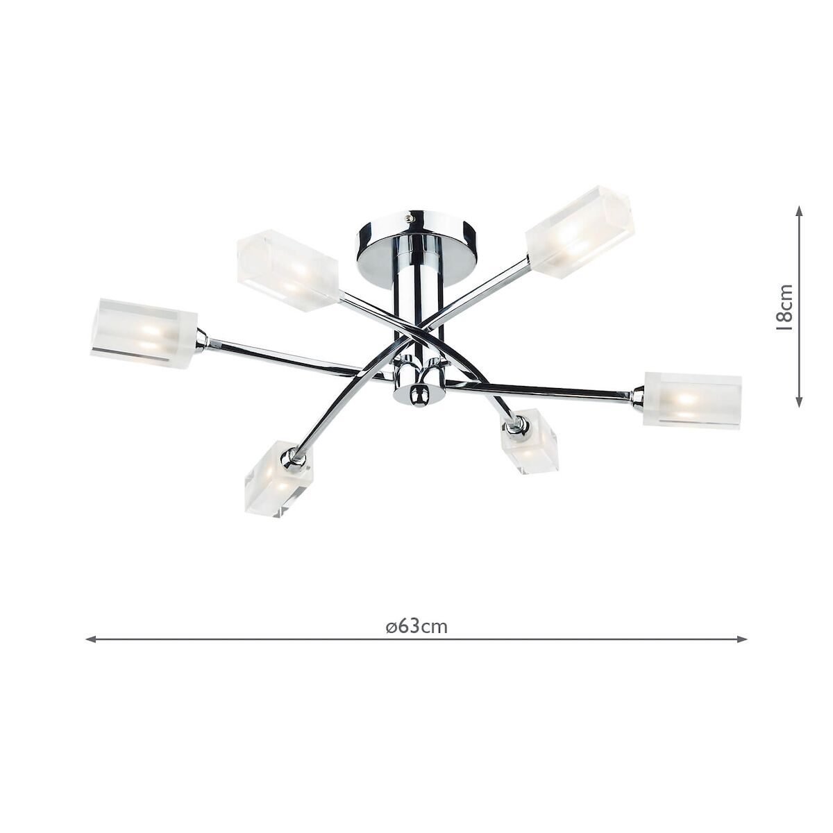 Morgan 6 Light Semi Flush Polished Chrome<br>Polished Chrome - Image 4