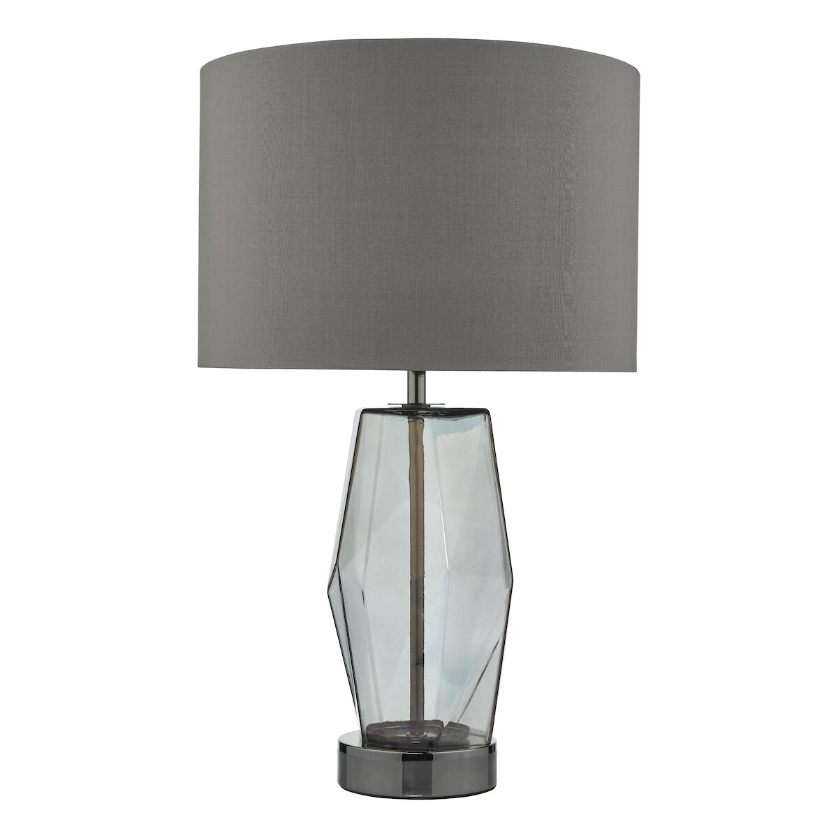 Mubina Touch Table Lamp Black Chrome Smoked Glass With Shade <br>Smoked Glass - Image 2