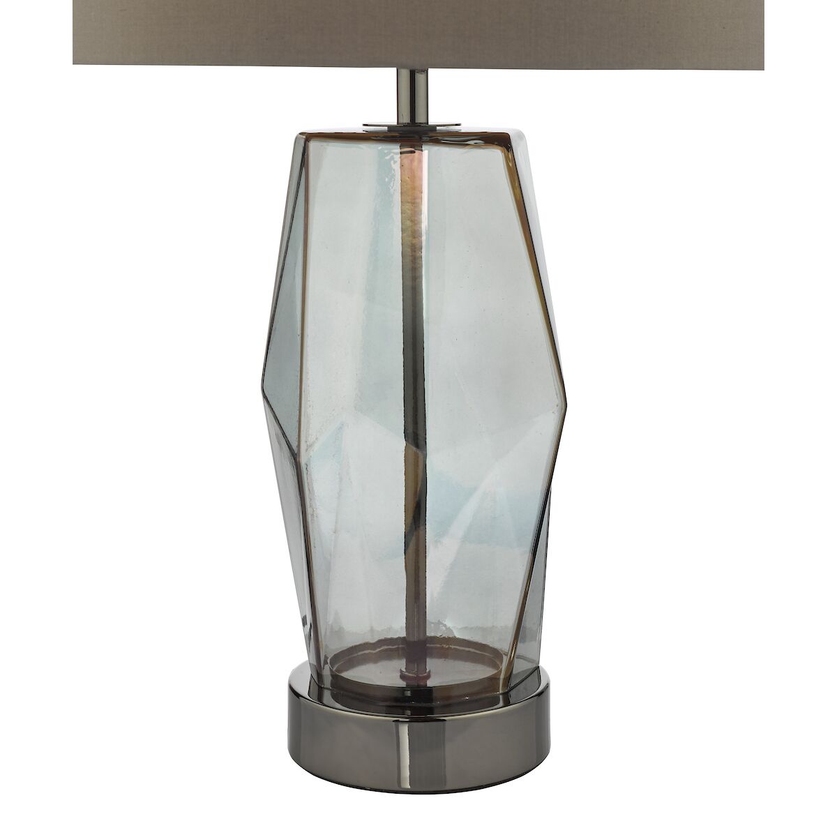 Mubina Touch Table Lamp Black Chrome Smoked Glass With Shade <br>Smoked Glass - Image 3