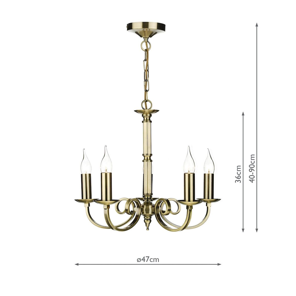 Murray 5 Light Dual Mount Pendant Antique Brass<br>Antique Brass - Image 6