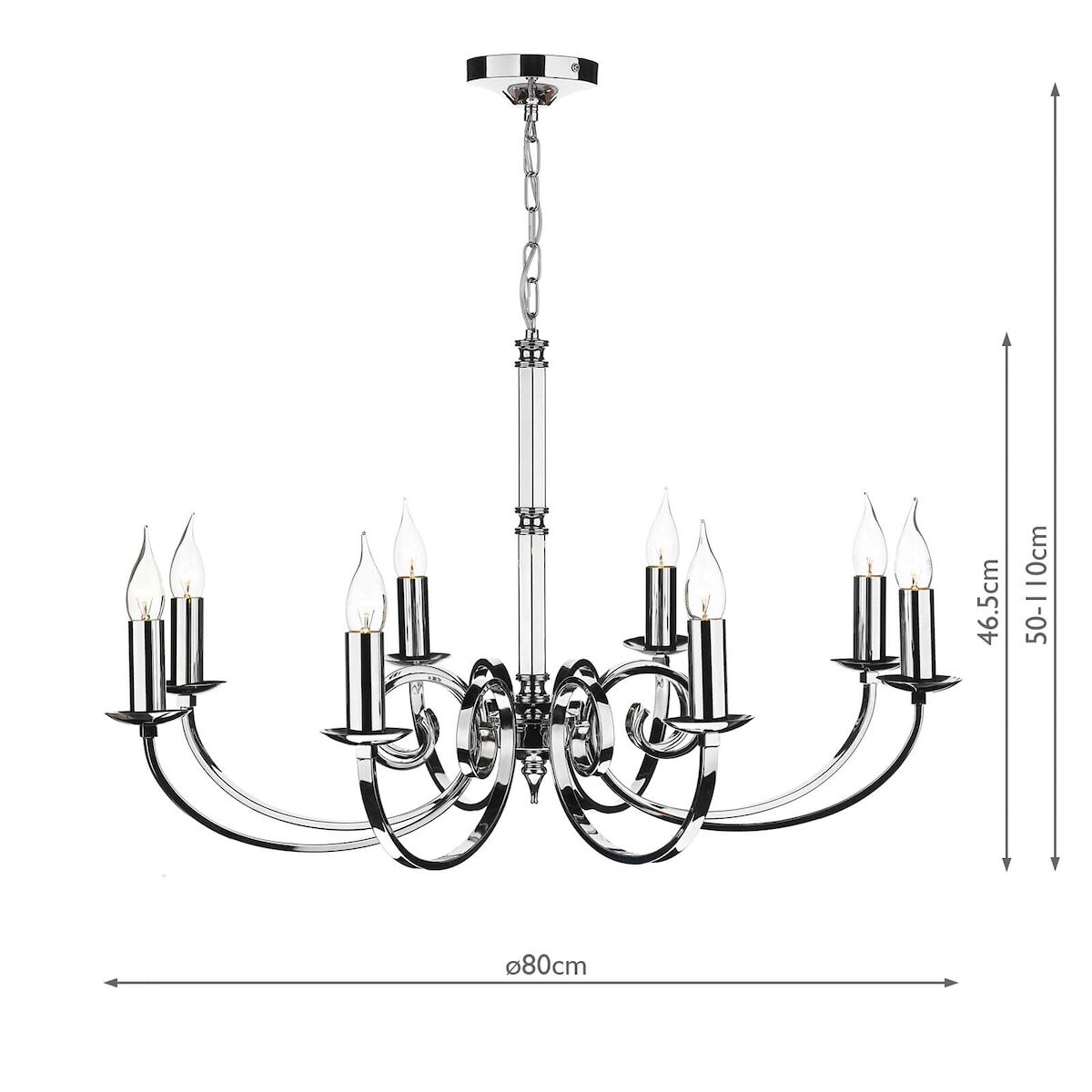 Murray 8 Light Dual Mount Pendant Polished Chrome<br>Polished Chrome - Image 5