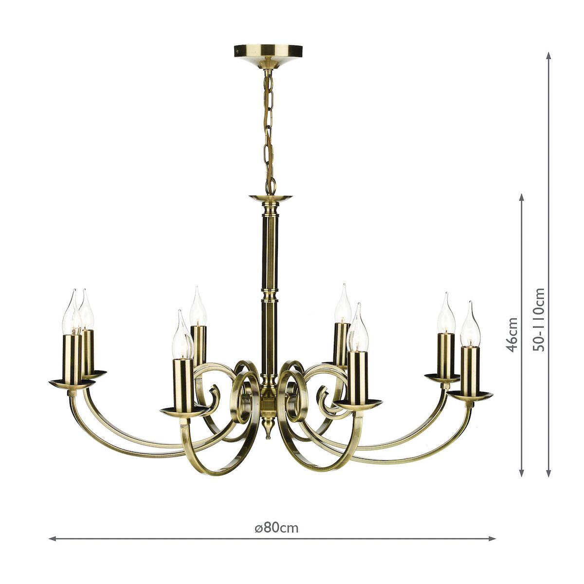 Murray 8 Light Dual Mount Pendant Antique Brass<br>Antique Brass - Image 5