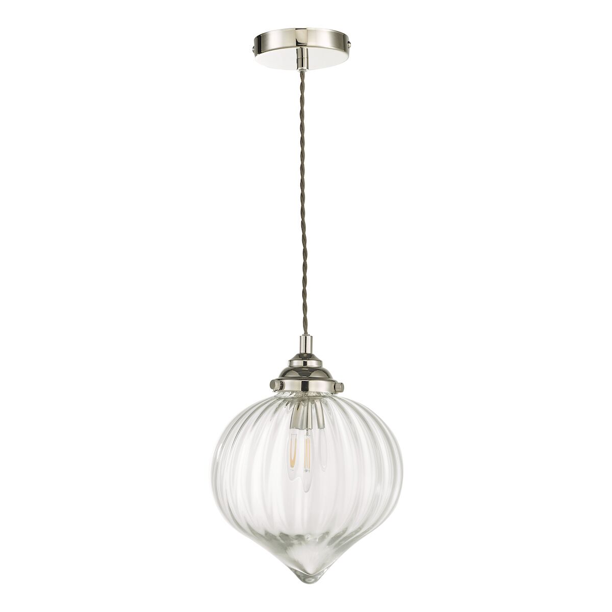 Mya 1 Light Single Pendant Polished Nickel Glass<br>Polished Nickel - Image 2