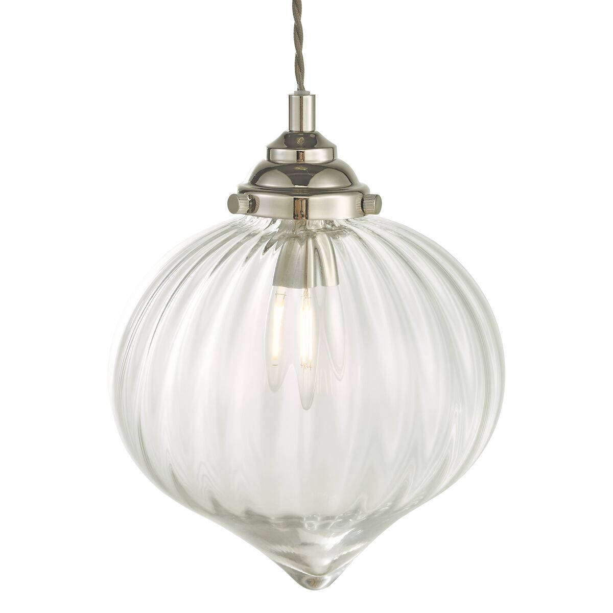 Mya 1 Light Single Pendant Polished Nickel Glass<br>Polished Nickel - Image 3