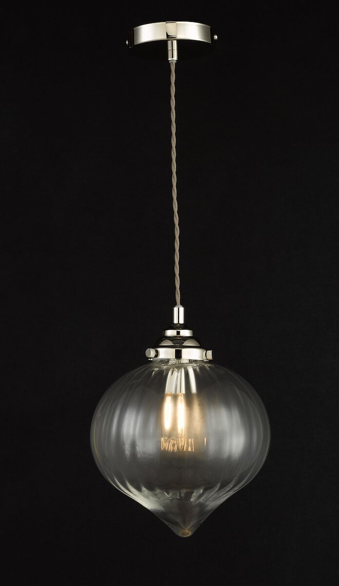 Mya 1 Light Single Pendant Polished Nickel Glass<br>Polished Nickel - Image 4