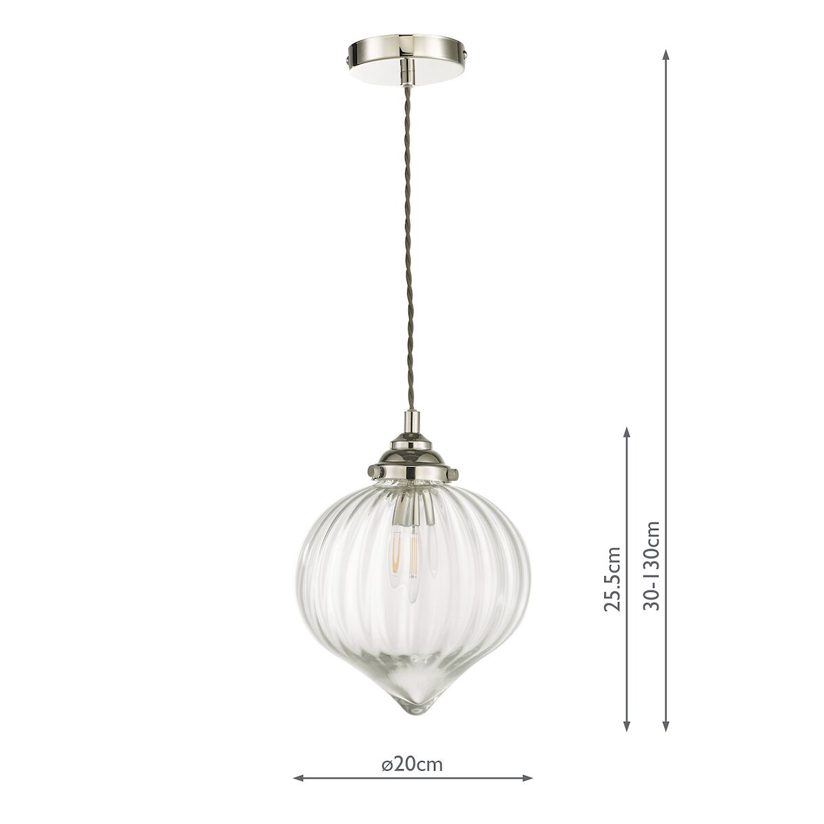 Mya 1 Light Single Pendant Polished Nickel Glass<br>Polished Nickel - Image 5