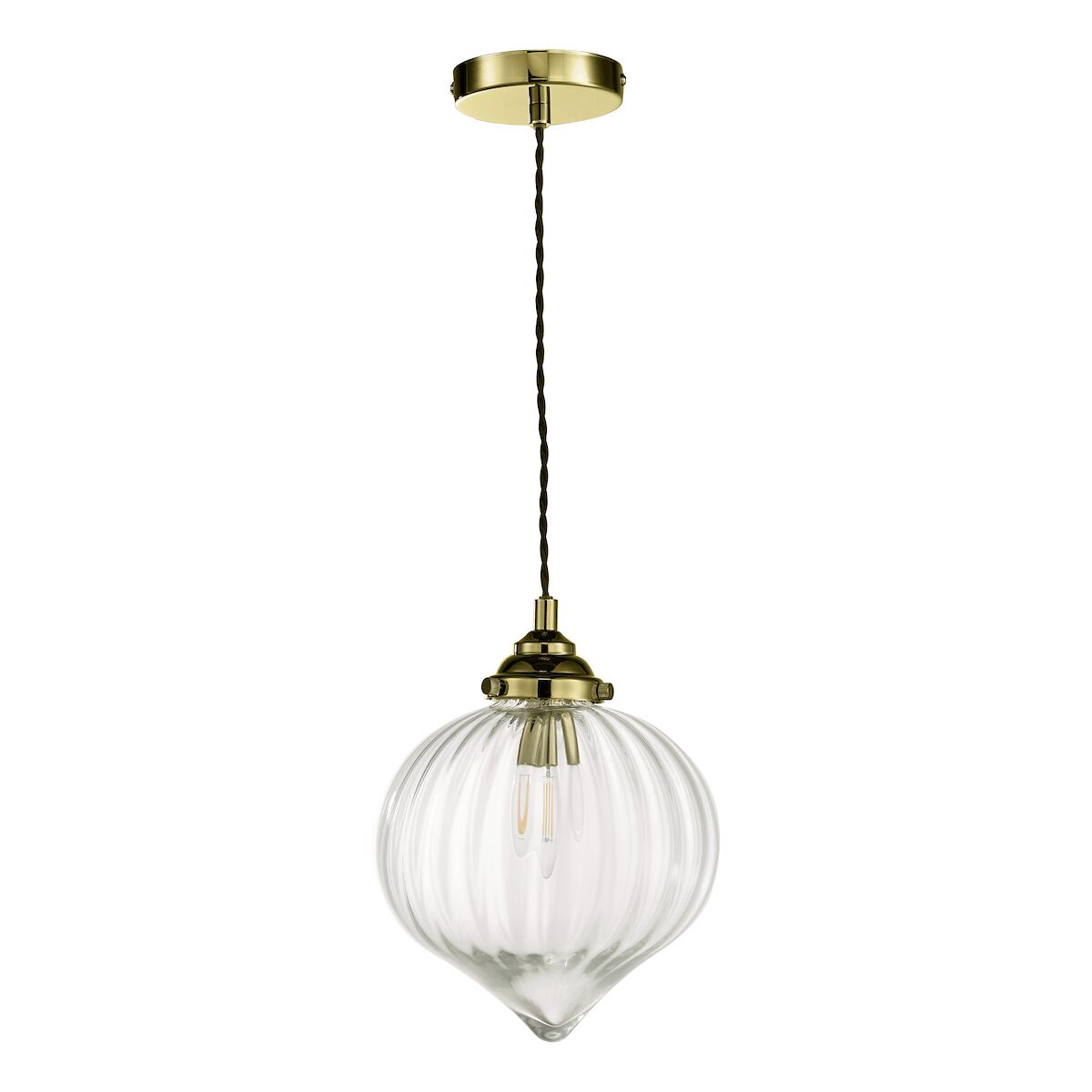 Mya 1 Light Single Pendant Antique Brass Glass<br>Antique Brass - Image 2