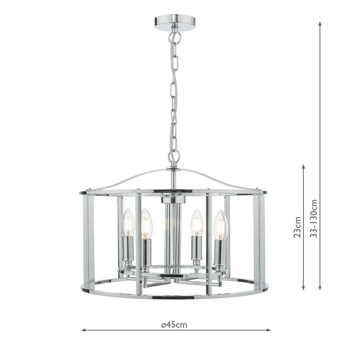 Myka 4 Light Pendant Polished Chrome<br>Polished Chrome - Image 6