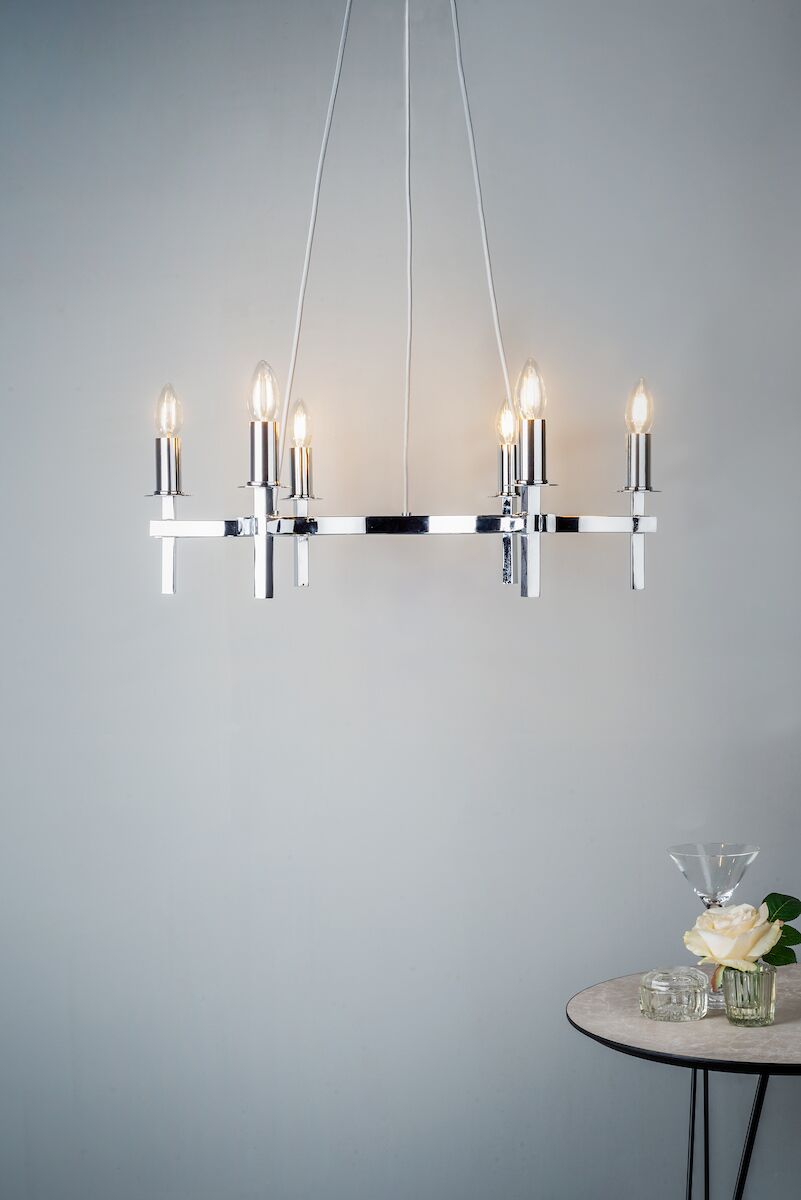 Nacala 6 Light Pendant Polished Chrome<br>Polished Chrome - Image 9
