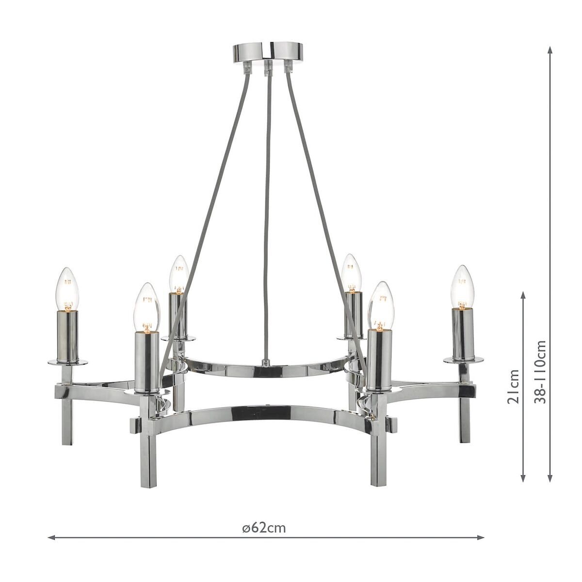 Nacala 6 Light Pendant Polished Chrome<br>Polished Chrome - Image 10