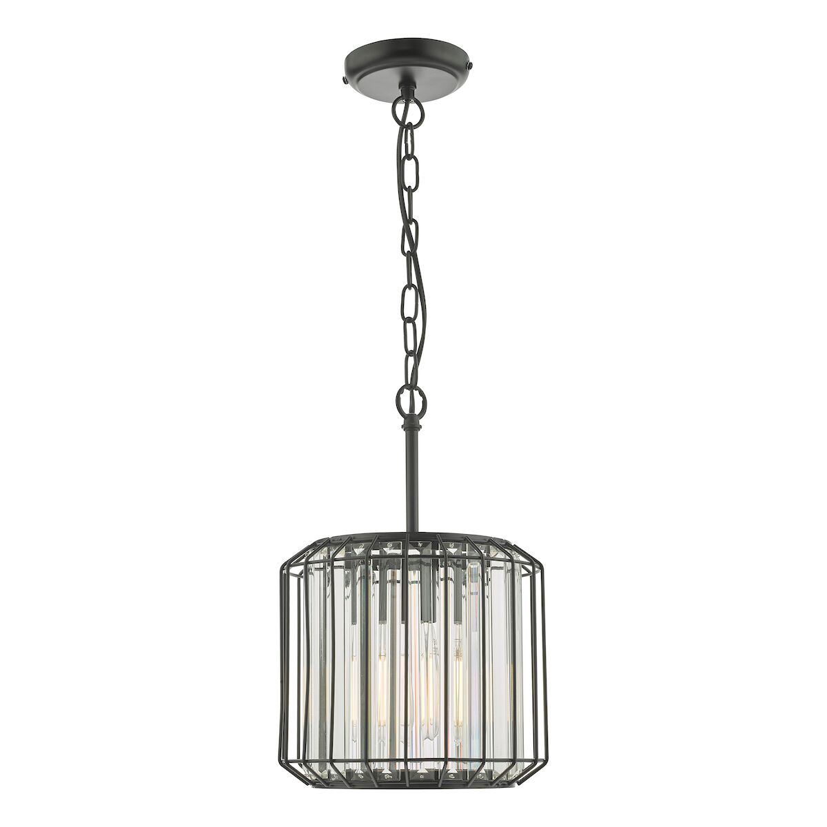 Naeva Pendant Satin Black & Crystal<br>Matt Black