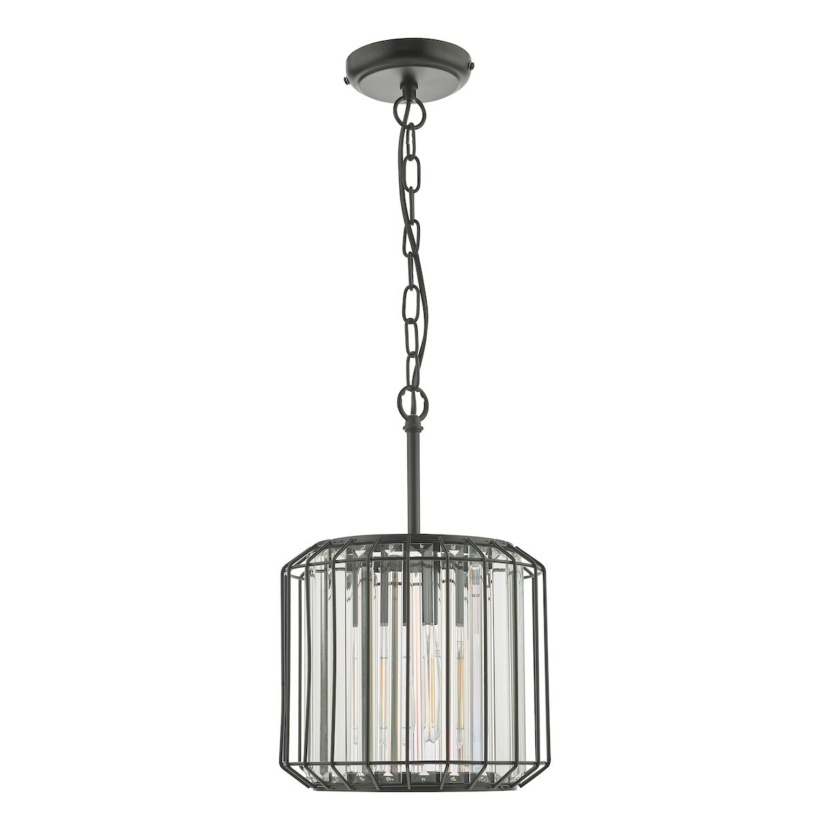 Naeva Pendant Satin Black & Crystal<br>Matt Black - Image 2