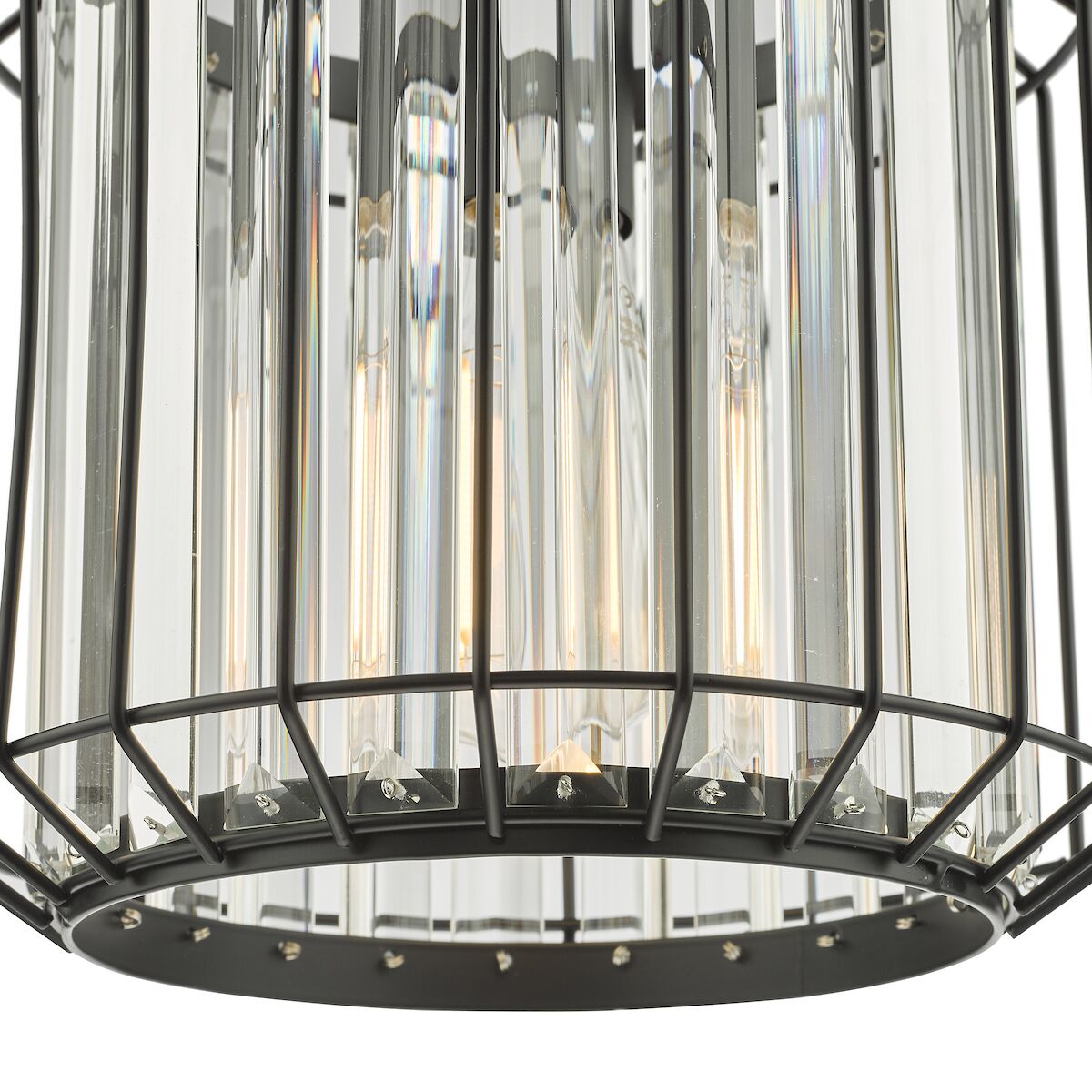 Naeva Pendant Satin Black & Crystal<br>Matt Black - Image 3