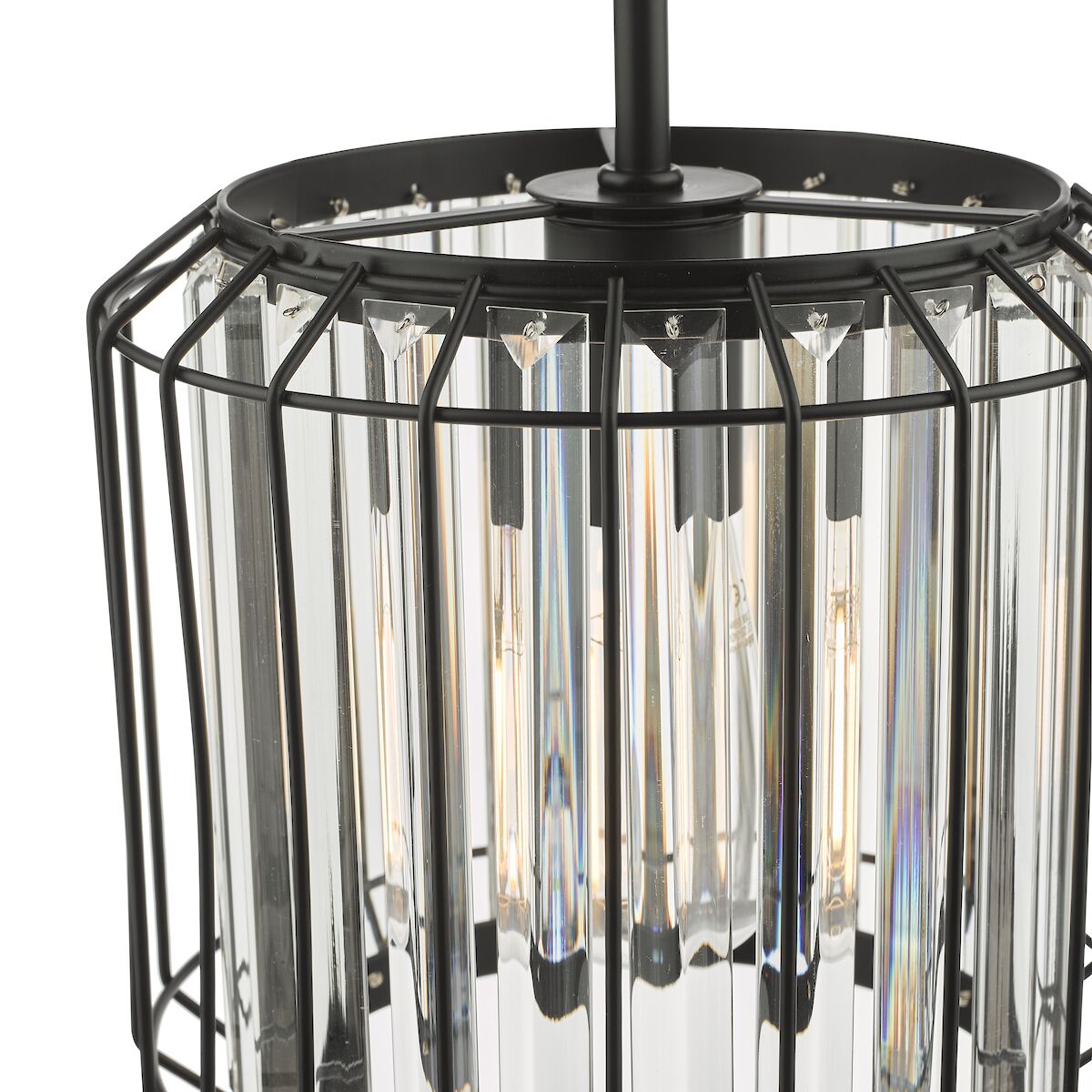 Naeva Pendant Satin Black & Crystal<br>Matt Black - Image 4
