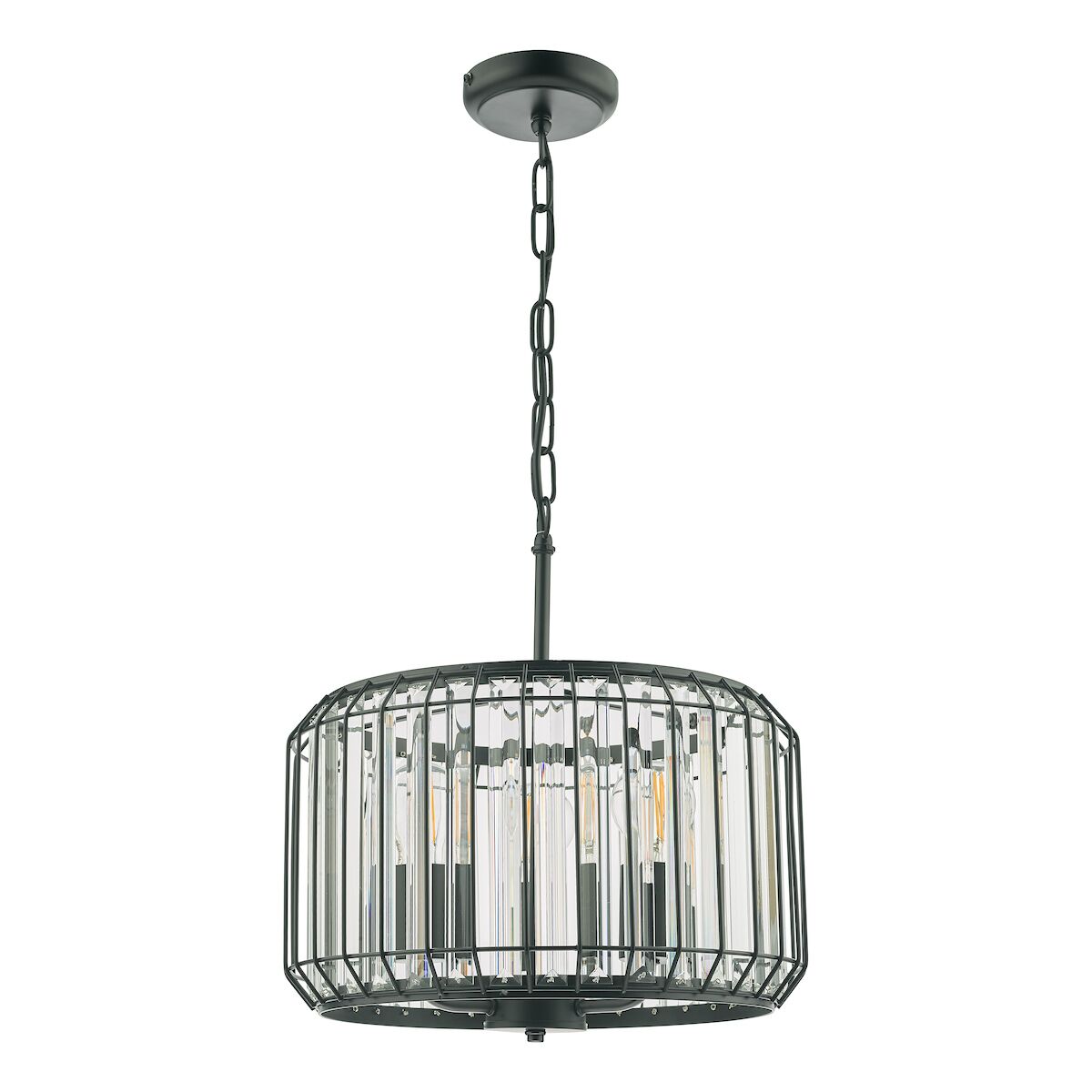 Naeva 3 Light Pendant Satin Black Crystal<br>Matt Black - Image 2