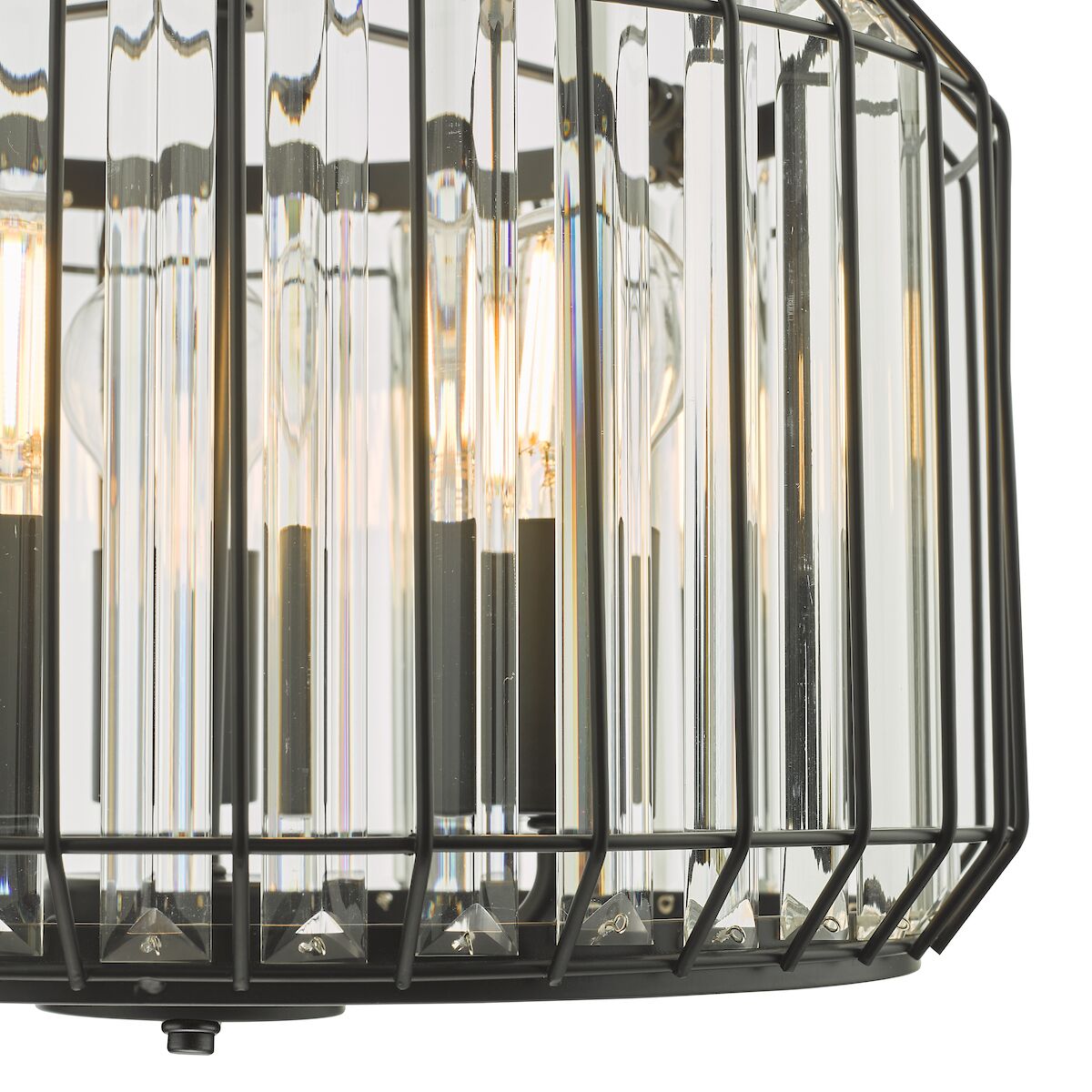 Naeva 3 Light Pendant Satin Black Crystal<br>Matt Black - Image 3